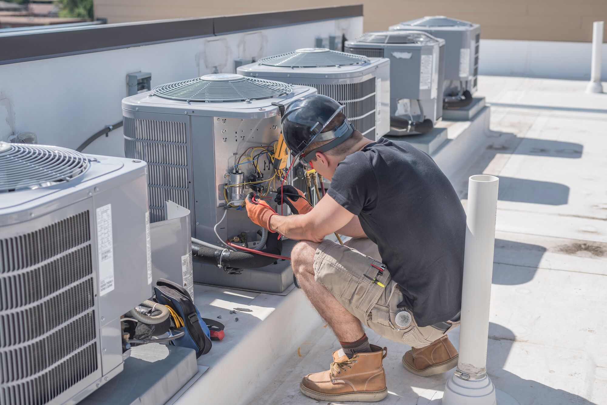 Man repairing the HVAC system